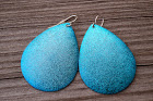 Blue tear drop sparkle earrings
